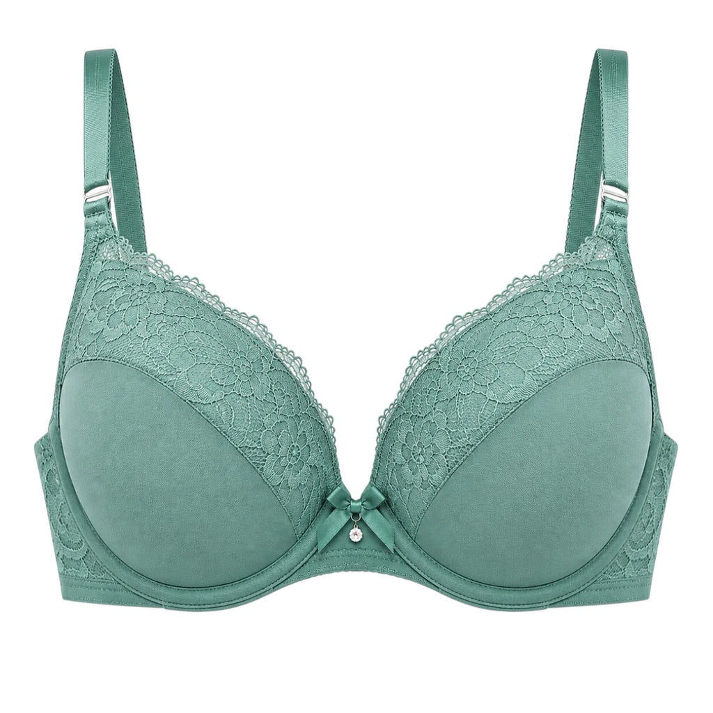 Droi Elegant Lace Push-Up Bra – Sage Green