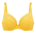 Droi Floral Lace Padded Push-Up Bra – Yellow