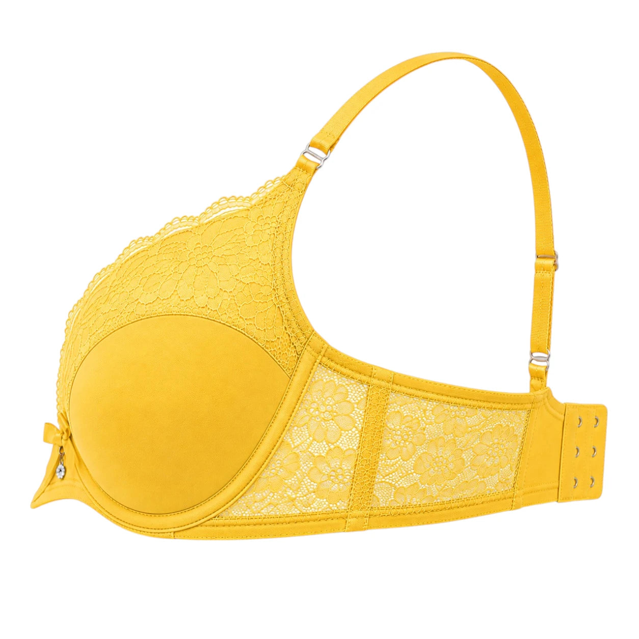 Droi Floral Lace Padded Push-Up Bra – Yellow