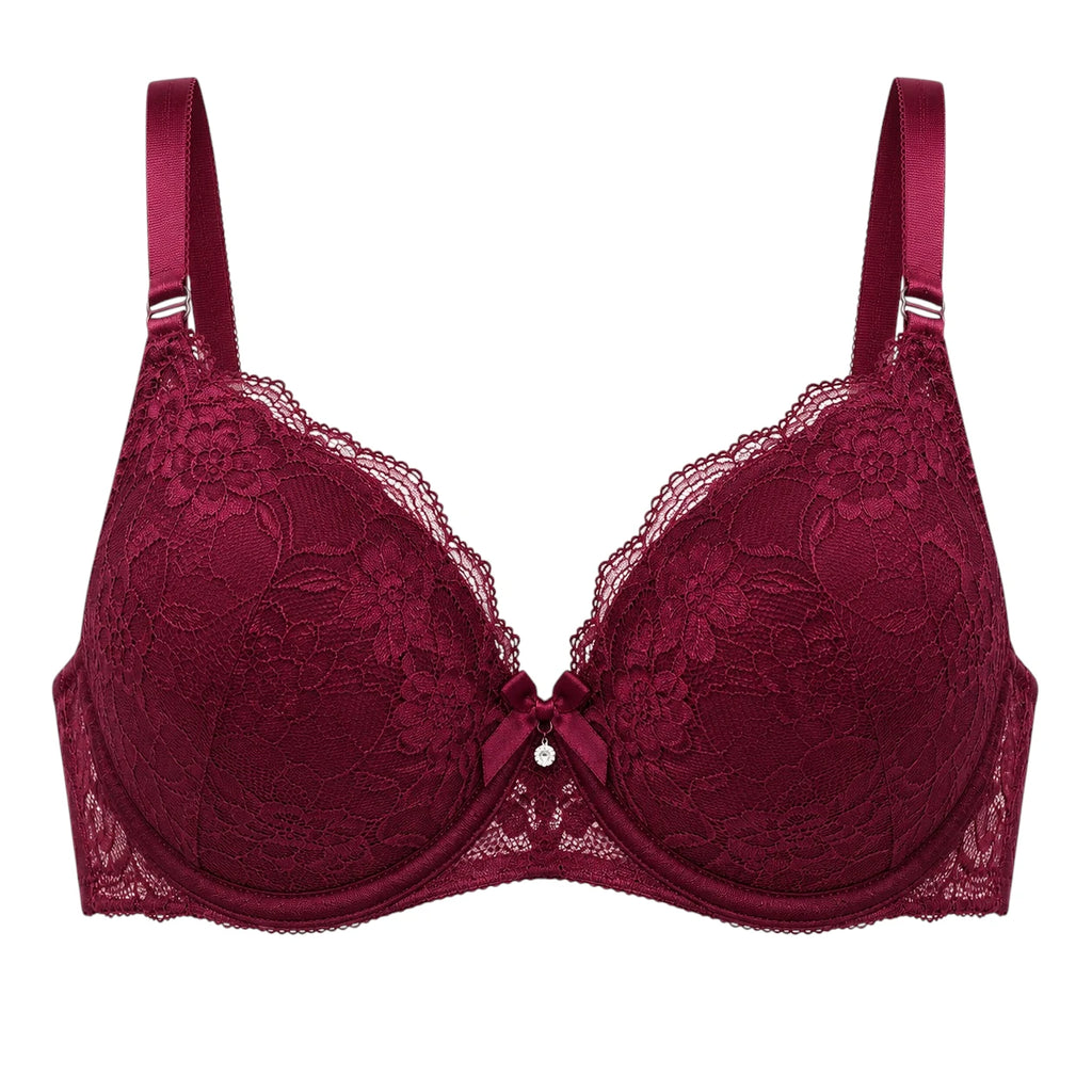 Droi Maroon Lace Bra with Adjustable Straps