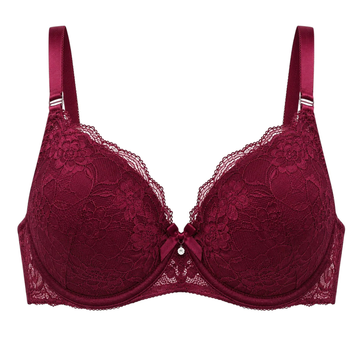 Droi Maroon Lace Bra with Adjustable Straps