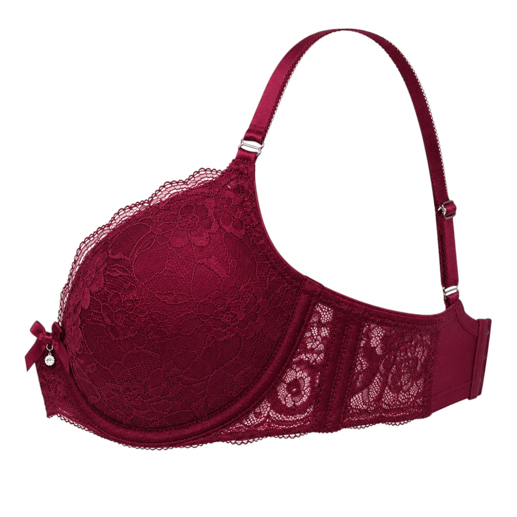 Droi Maroon Lace Bra with Adjustable Straps