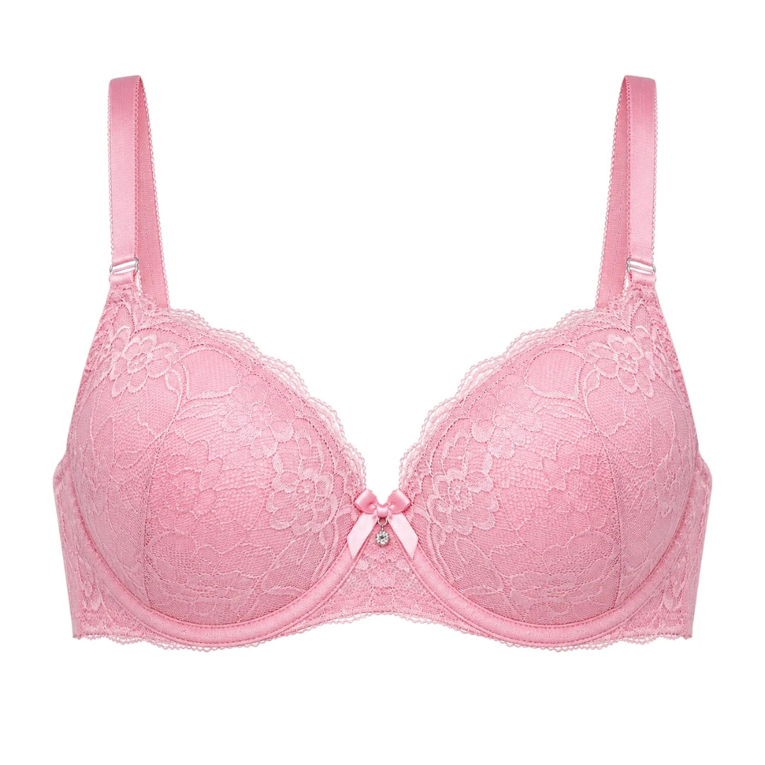 Droi Pink Lace Bra with Adjustable Straps