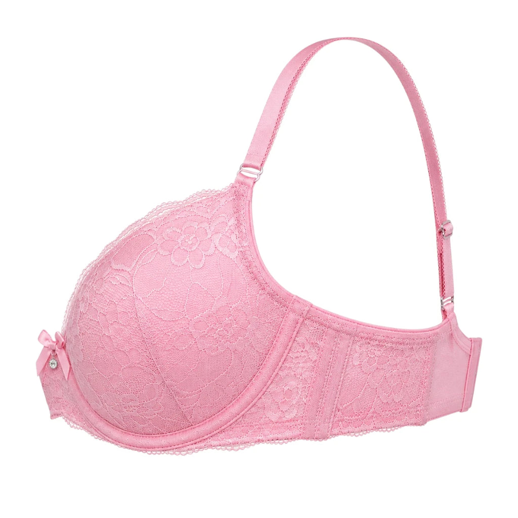 Droi Pink Lace Bra with Adjustable Straps
