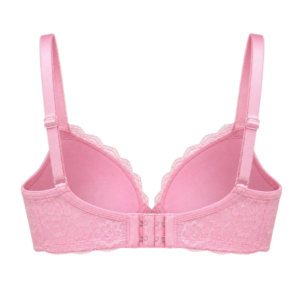 Droi Pink Lace Bra with Adjustable Straps